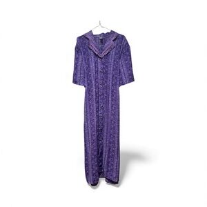 Vintage Purple Button-Up Dress